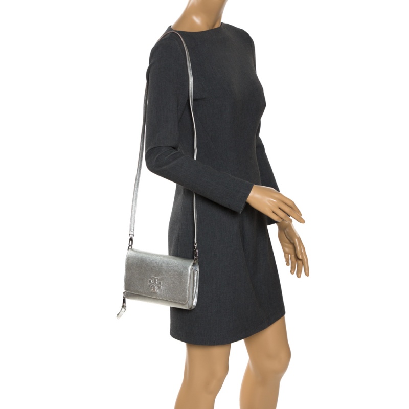 

Tory Burch Silver Leather Crossbody Bag