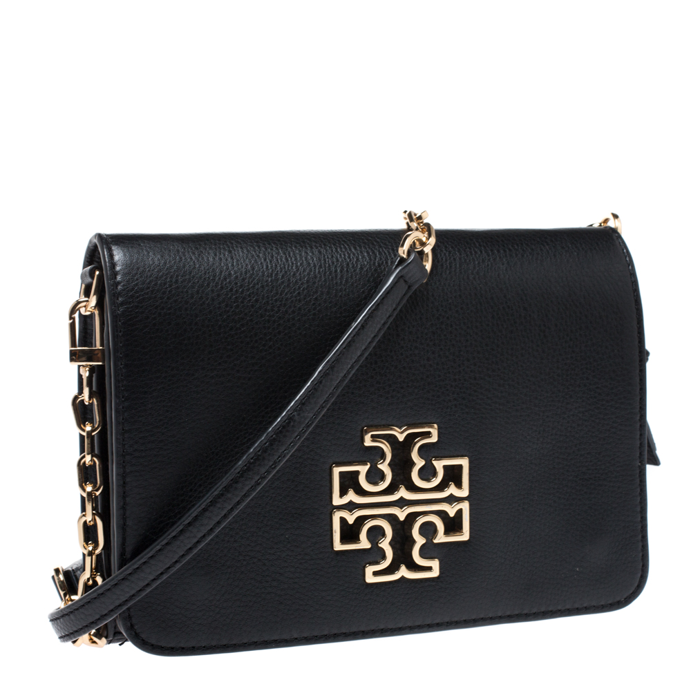 Tory Burch Leather Britten Combo Crossbody Bag (SHF-YwhgNv)