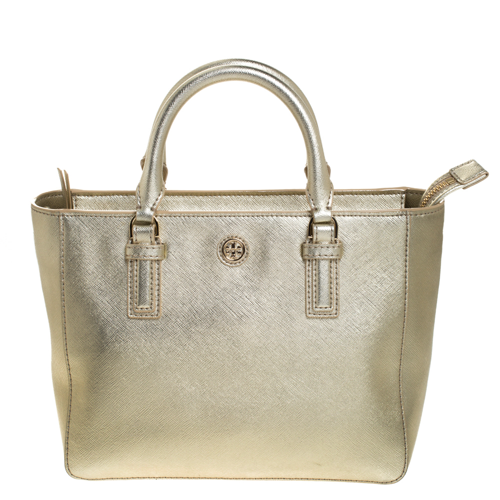 tory burch gold tote bag