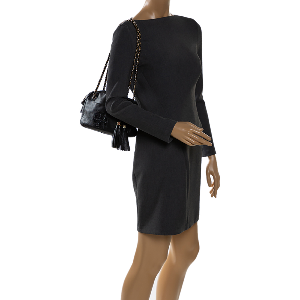 

Tory Burch Black Leather Thea Shoulder Bag