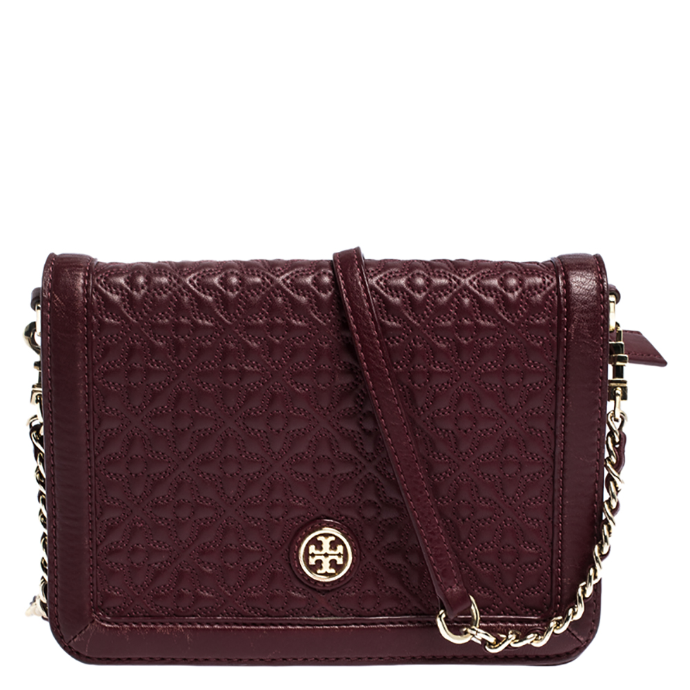 burgundy tory burch purse