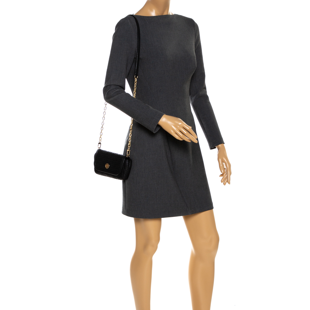 

Tory Burch Black Leather Mini Robinson Crossbody Bag