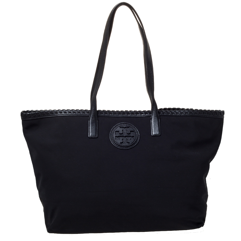 tory burch black nylon tote