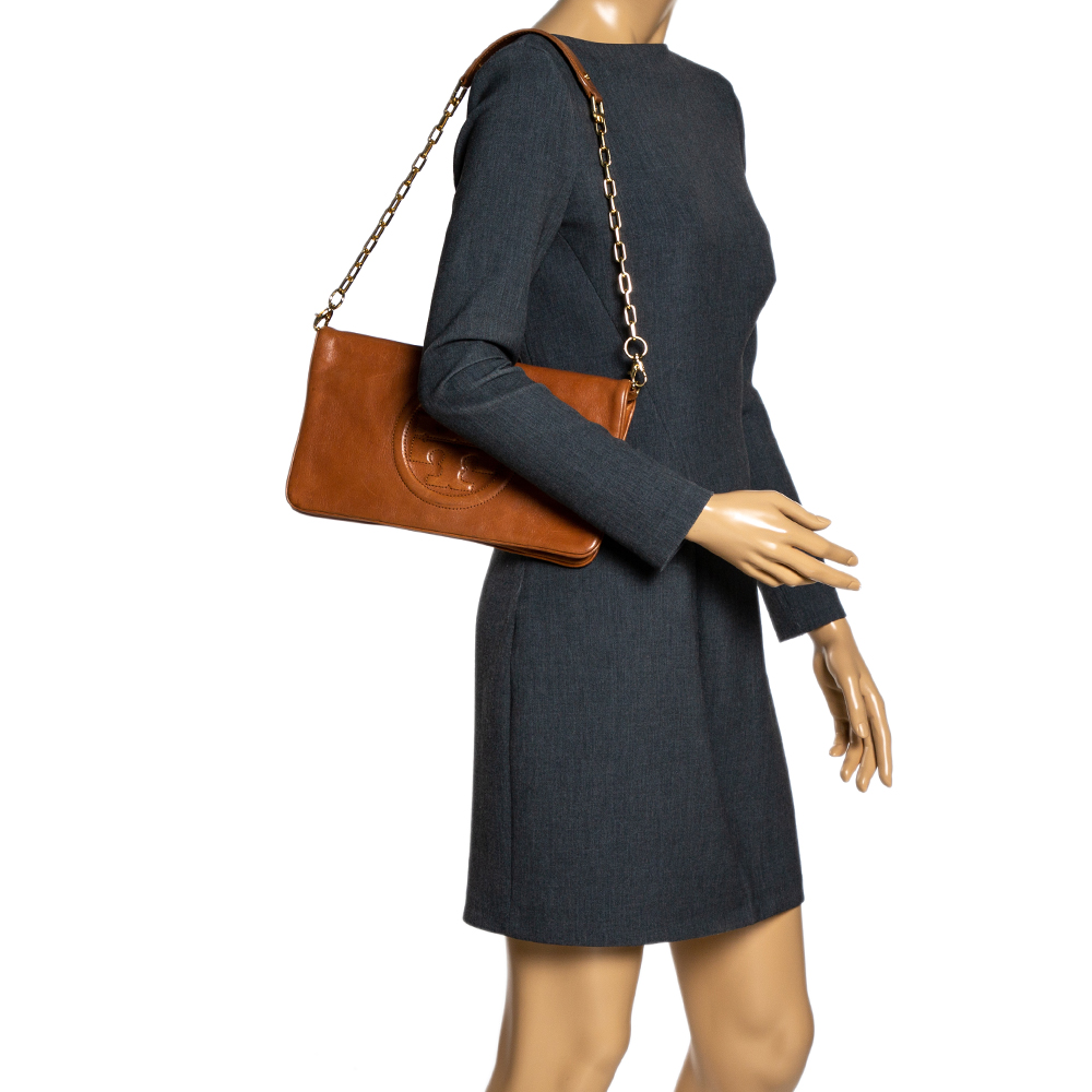 

Tory Burch Tan Leather Reva Shoulder Bag