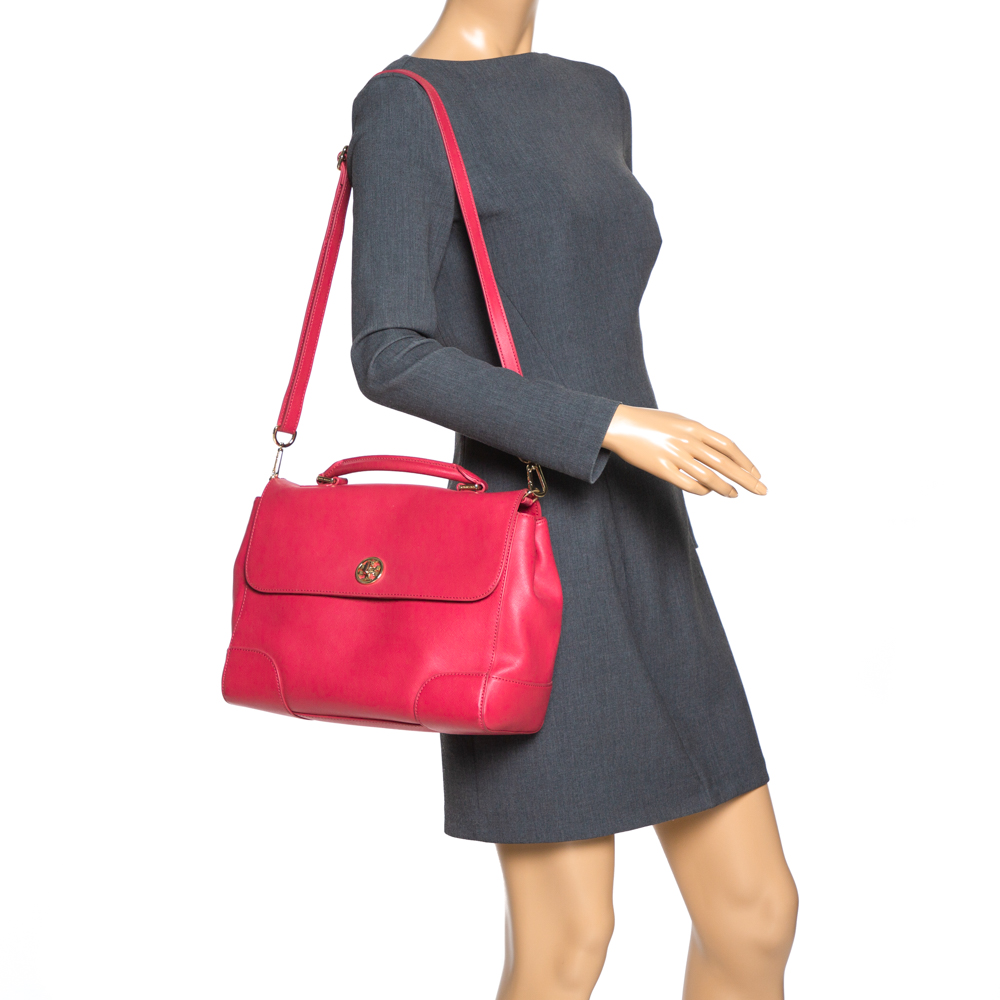 

Tory Burch Pink Leather Robinson Top Handle Bag