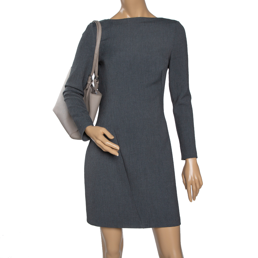 

Tory Burch Light Grey Saffiano Leather Robinson Tote