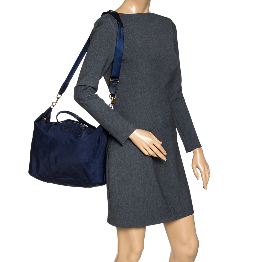

Tory Burch Navy Blue Nylon Top Zip Tote