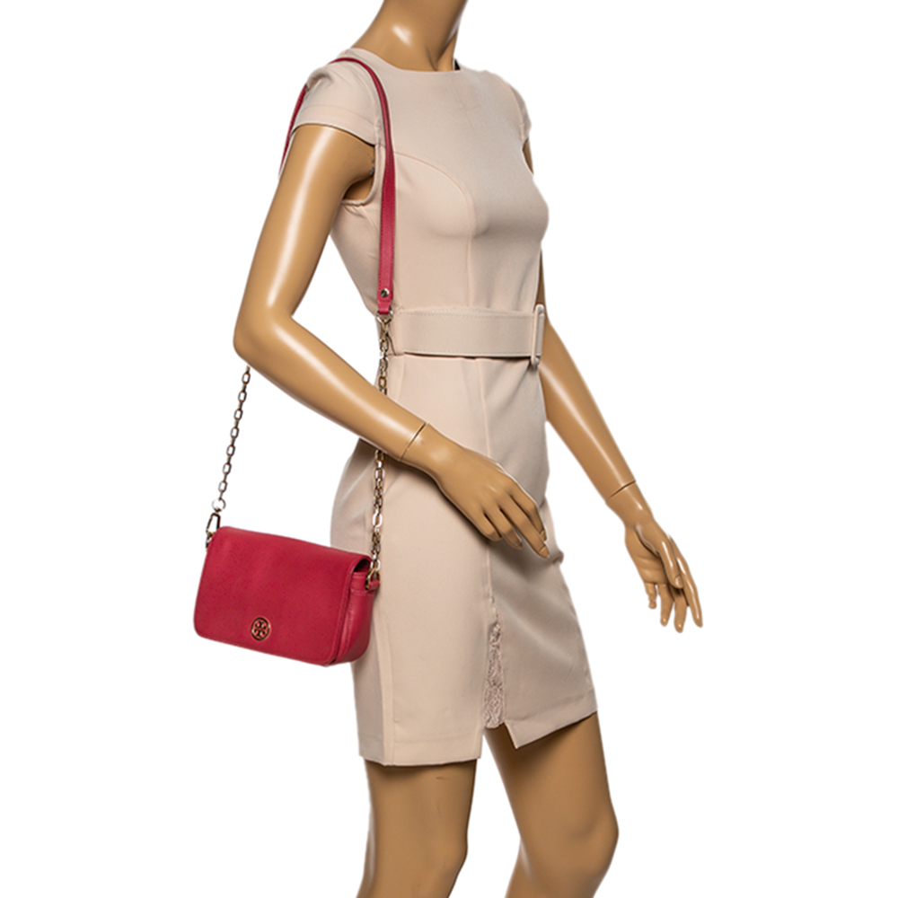 

Tory Burch Red Leather Mini Robinson Crossbody Bag