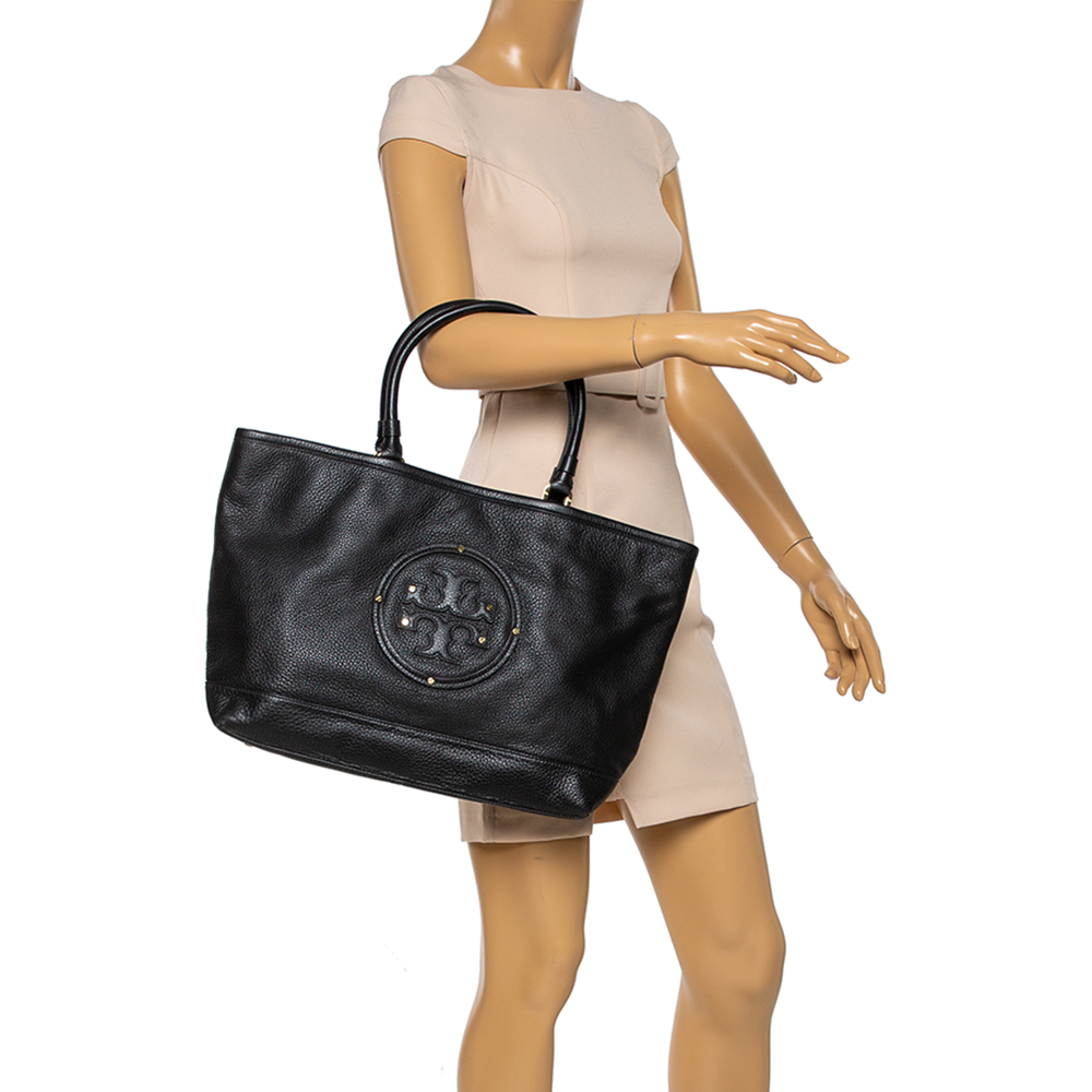 

Tory Burch Black Leather Maisey Shopper Tote