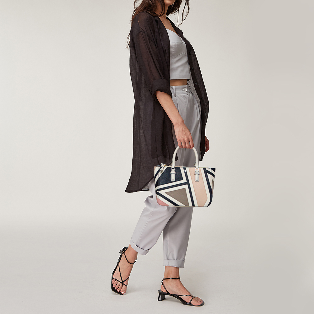 

Tory Burch Multicolor Fret Patchwork Leather Robinson Tote