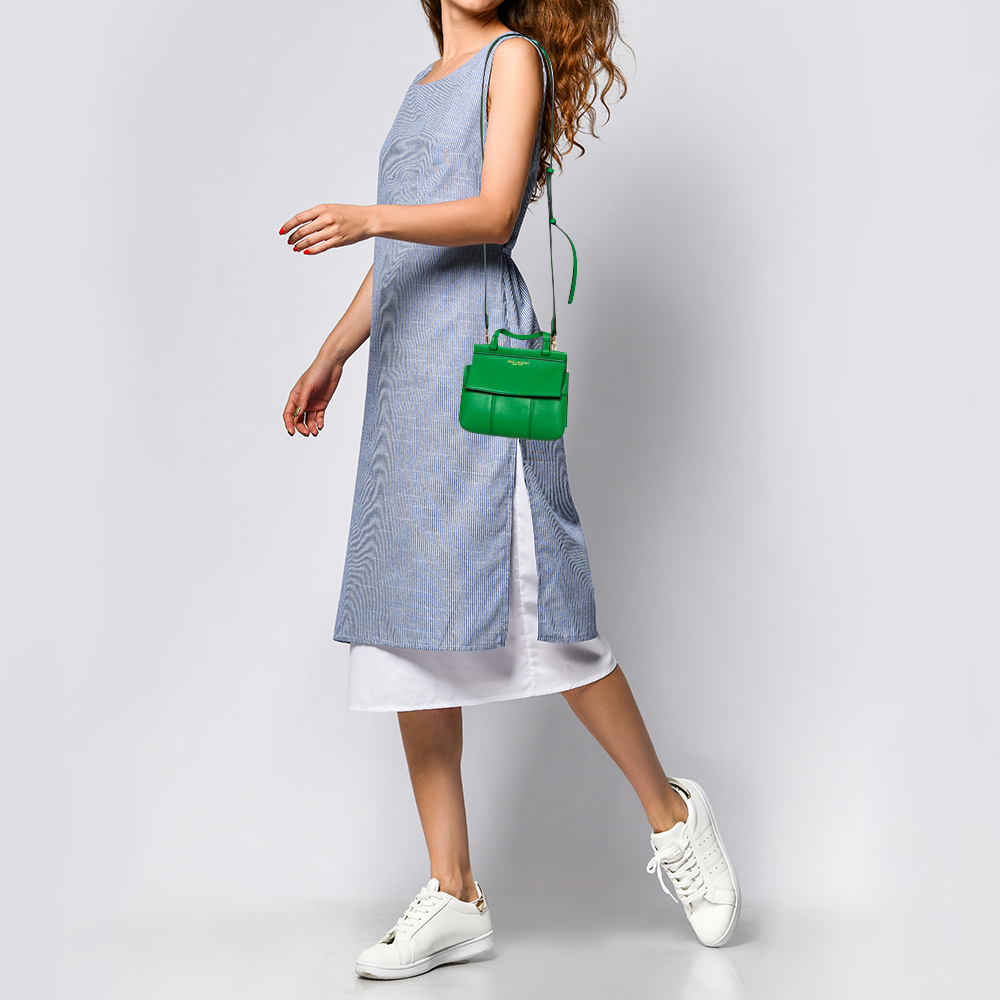 

Tory Burch Green Leather Mini Block T Crossbody Bag