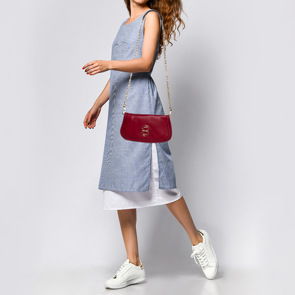

Tory Burch Red Leather Amanda Logo Crossbody Bag