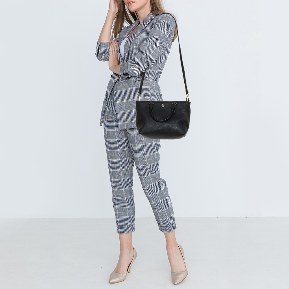 

Tory Burch Black Leather Mini Robinson Tote