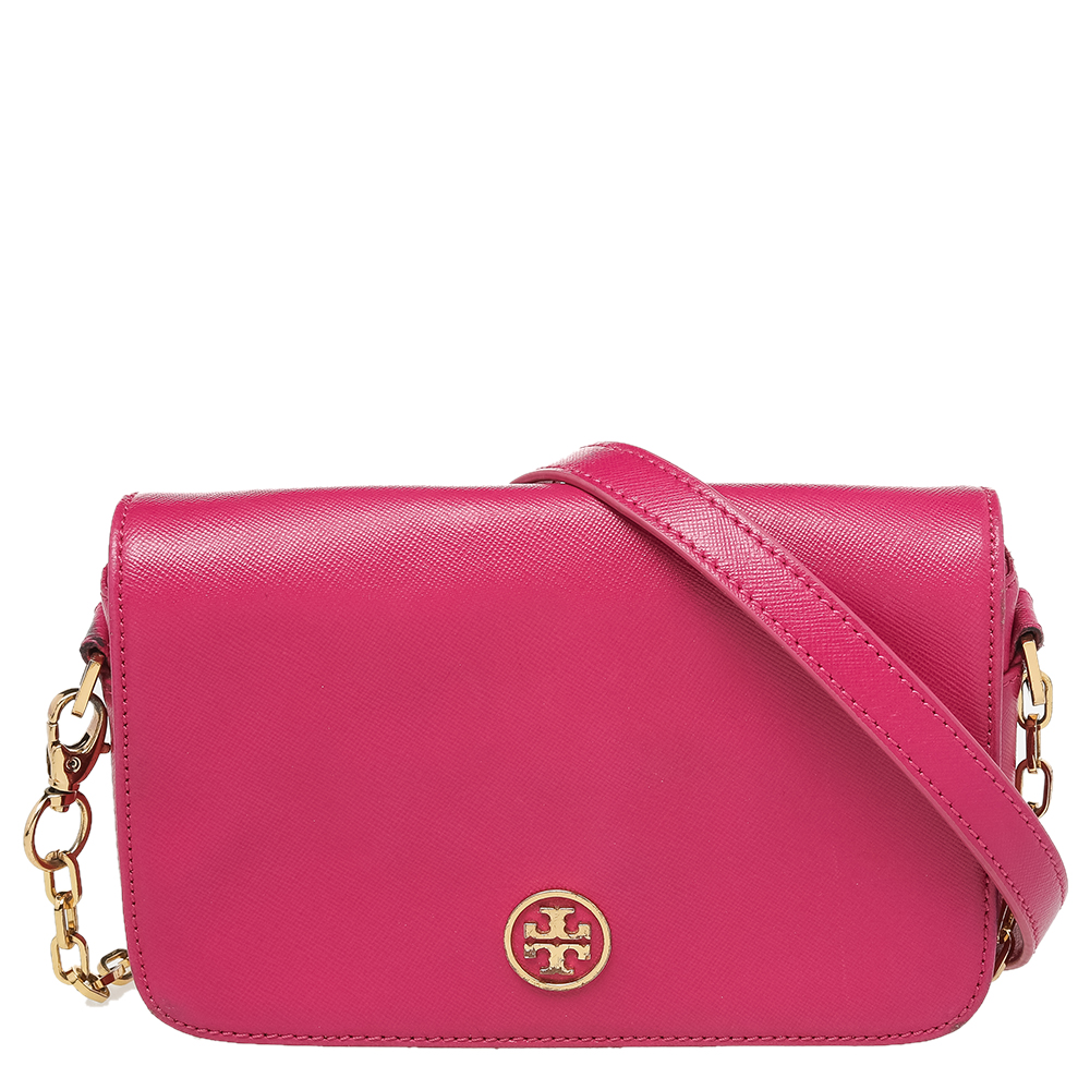 Tory Burch Brilliant Red Robinson Small Top-Handle Satchel