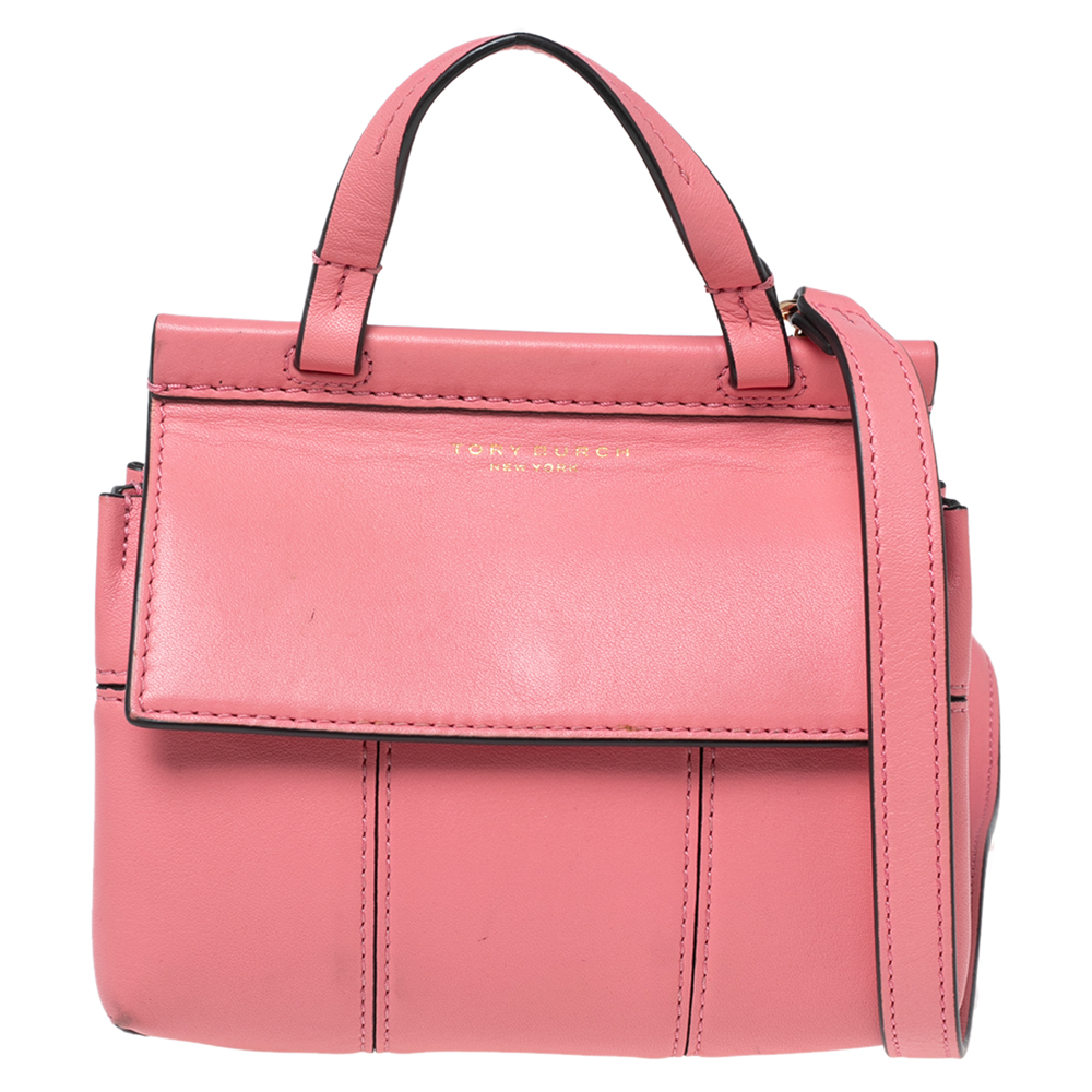 Tory Burch Pink Leather Mini Block T Crossbody Bag Tory Burch | TLC