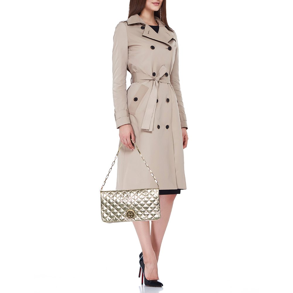 

Tory Burch Metallic Gold Leather Chain Shoulder Bag