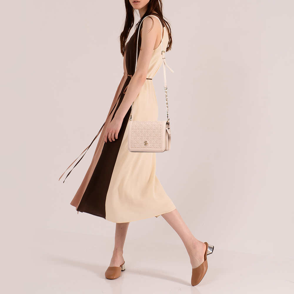

Tory Burch Beige Quilted Leather Bryant Crossbody Bag