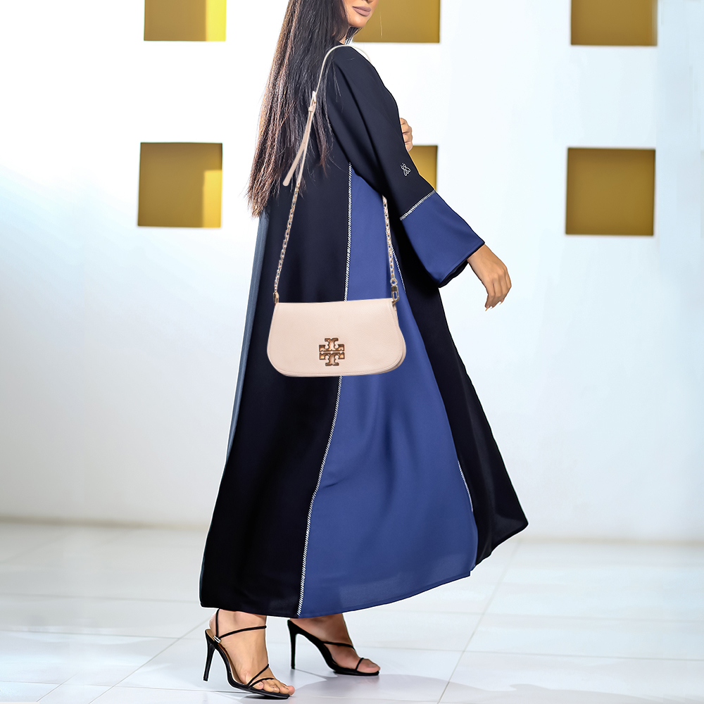 

Tory Burch Poudre Pink Leather Britten Crossbody Bag