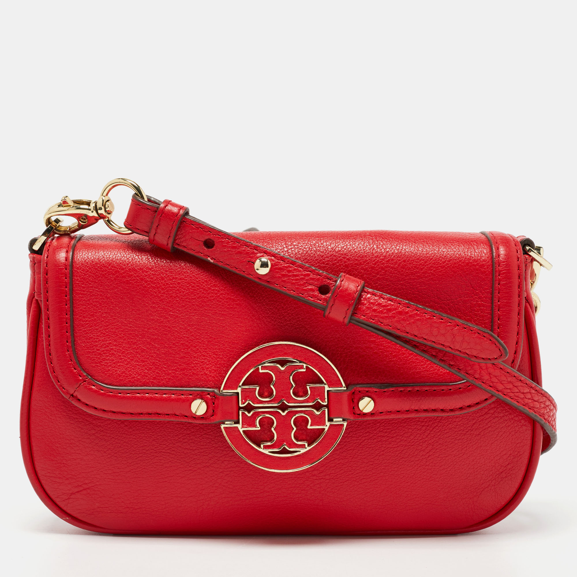 Pre-owned Tory Burch Red Leather Amanda Crossbody Bag | ModeSens