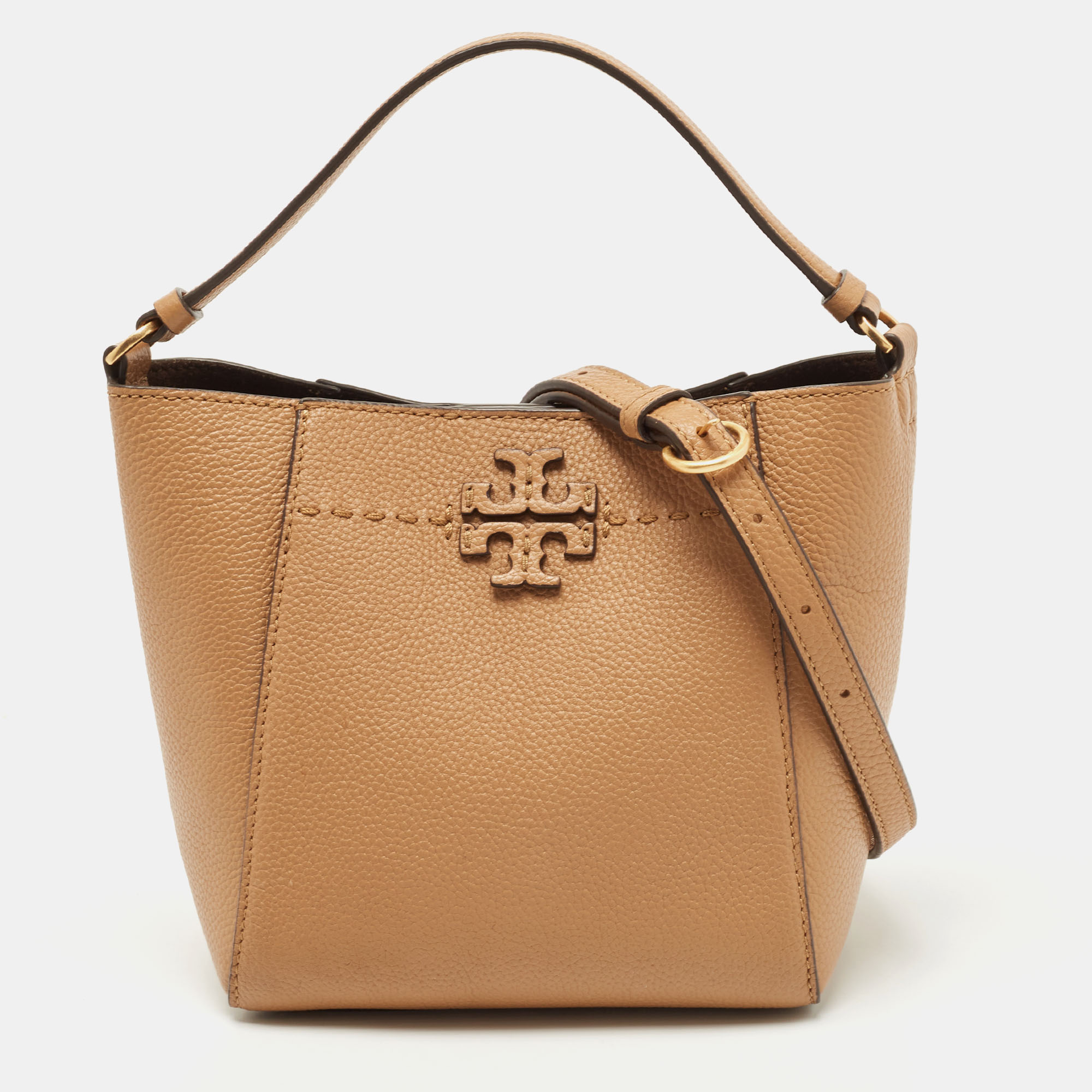 Tory Burch Tan Leather Small McGraw Bucket Bag Tory Burch The Luxury