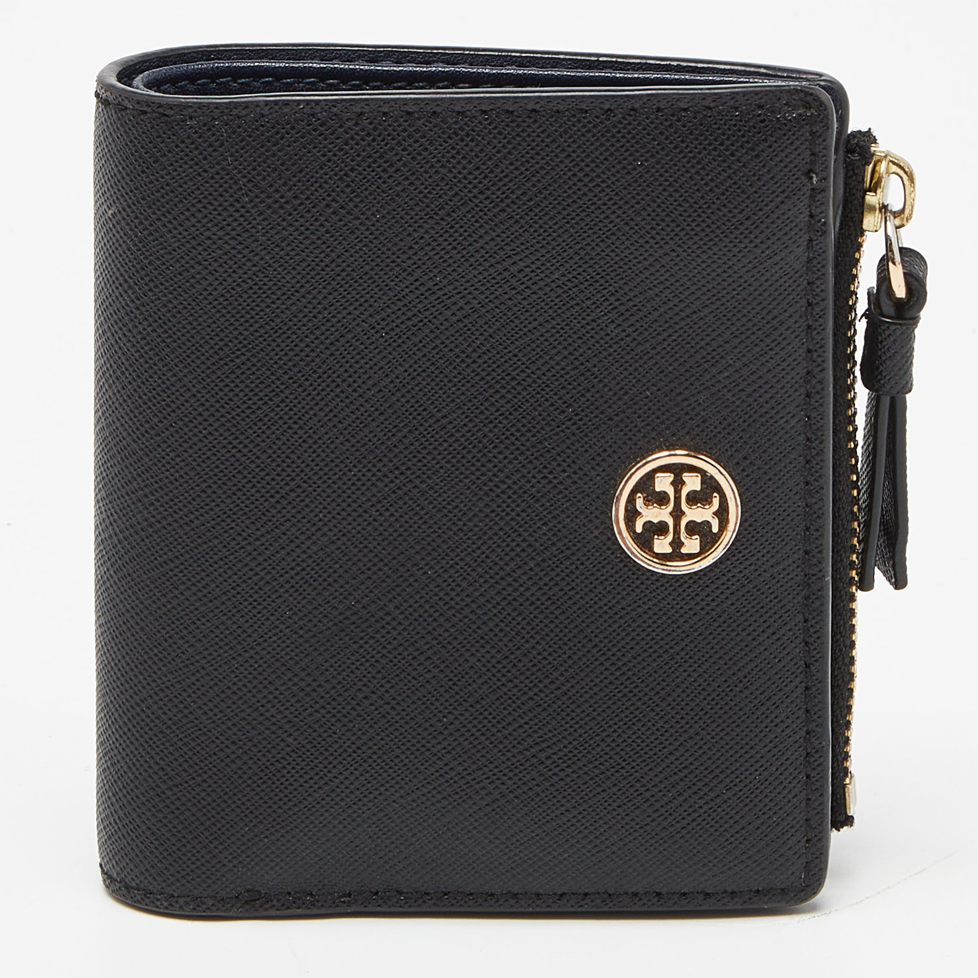 Pre-owned Tory Burch Black Leather Robinson Bifold Wallet