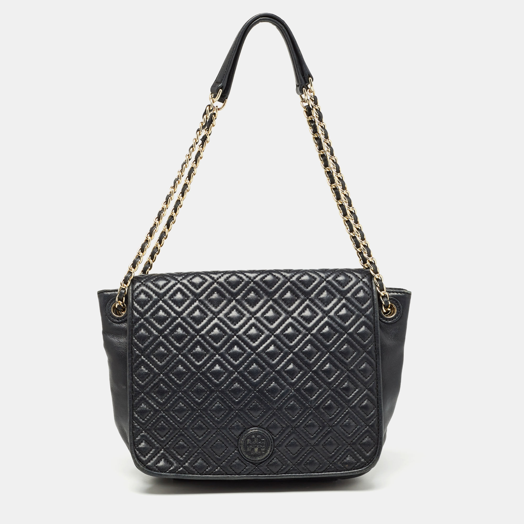 

Tory Burch Black Quilted Leather Marion Flap Chain Shoulder Bag