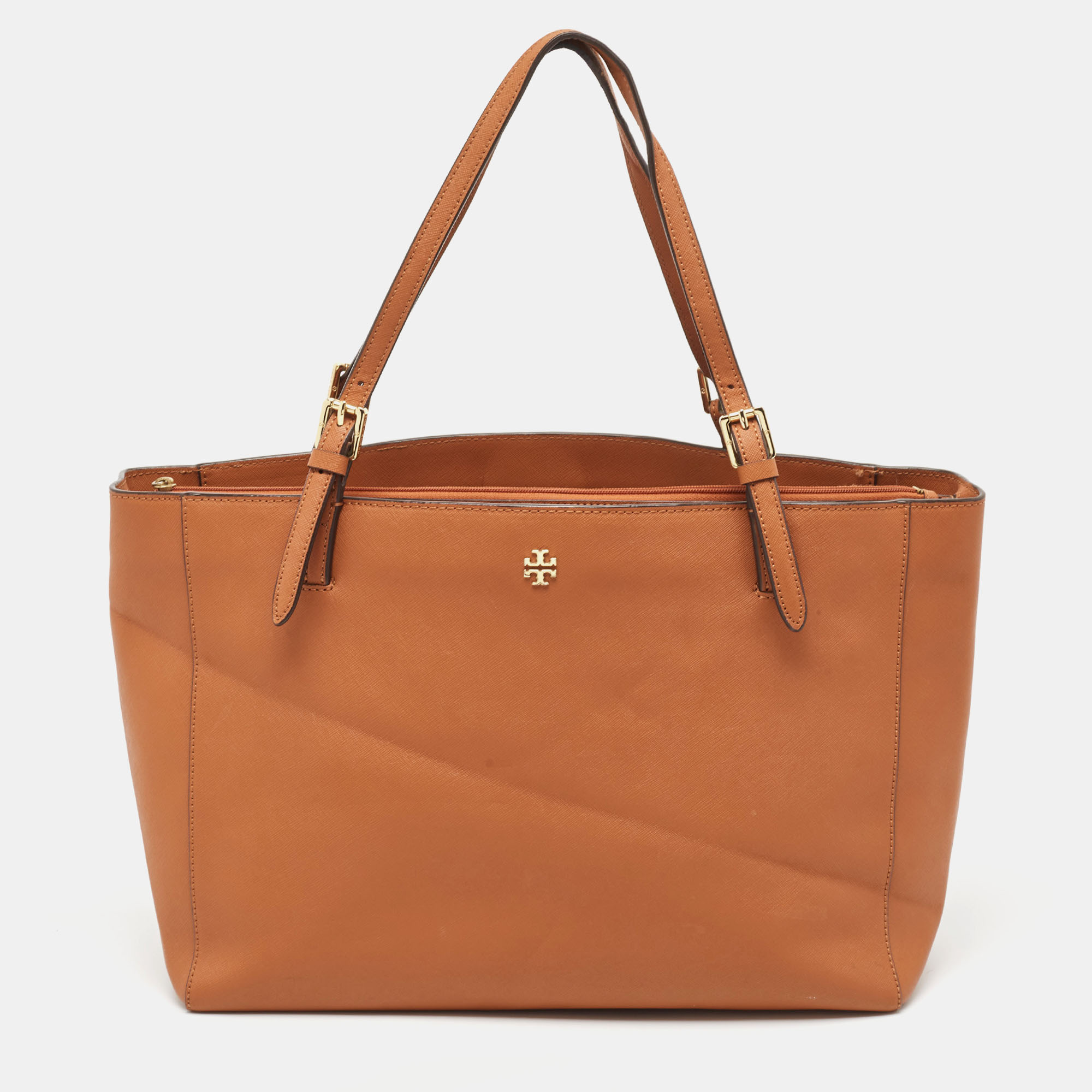 

Tory Burch Brown Leather  York Buckle Shopper Tote