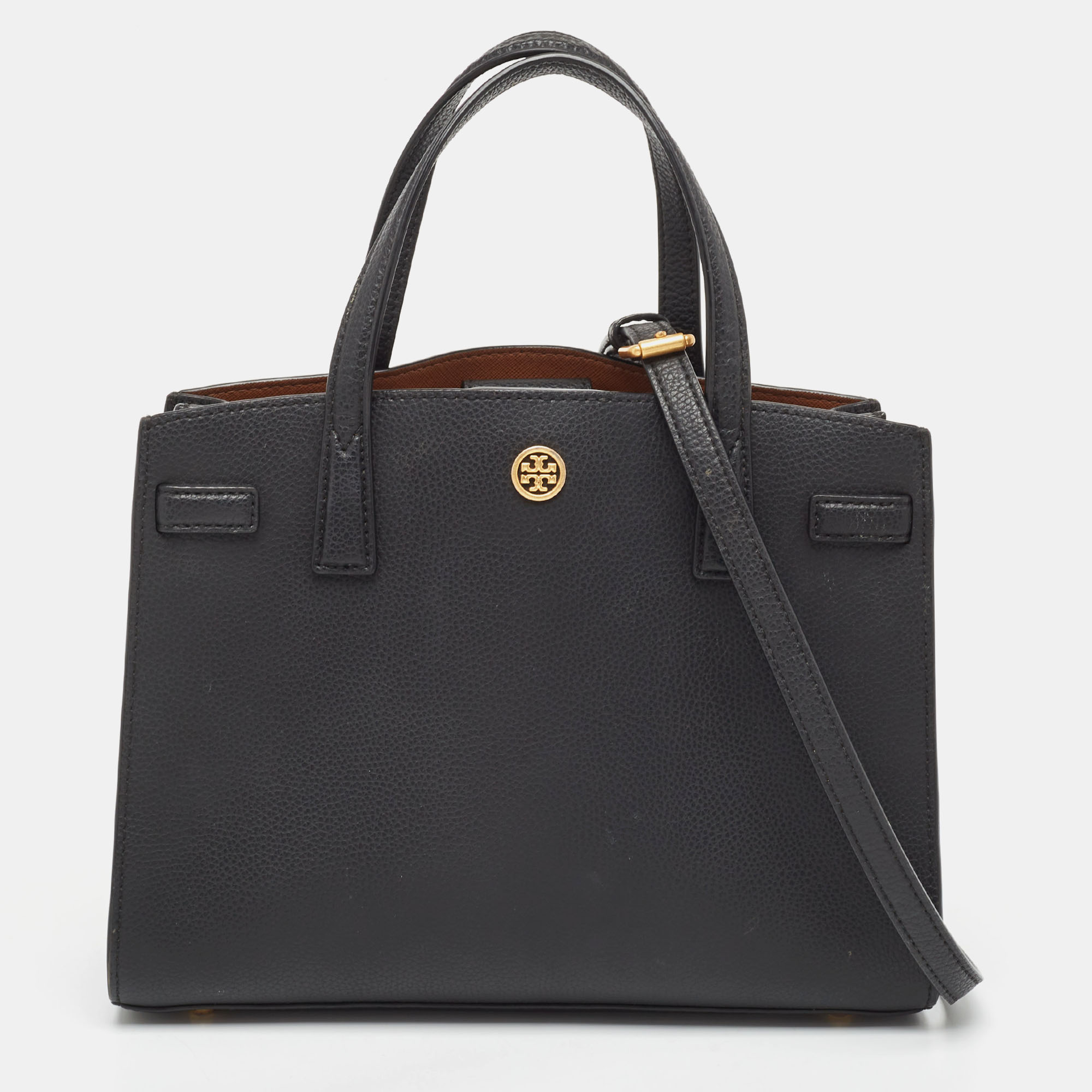 Pre-owned Tory Burch Black Leather Walker Tote