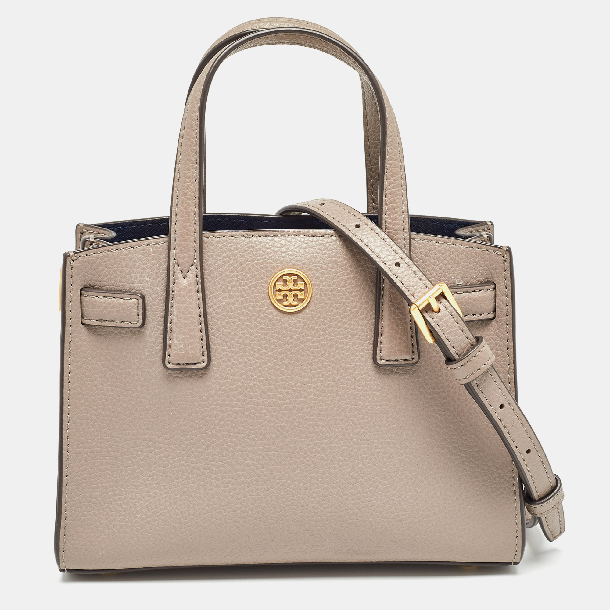 Pre-owned Tory Burch Brown Leather Mini Walker Tote
