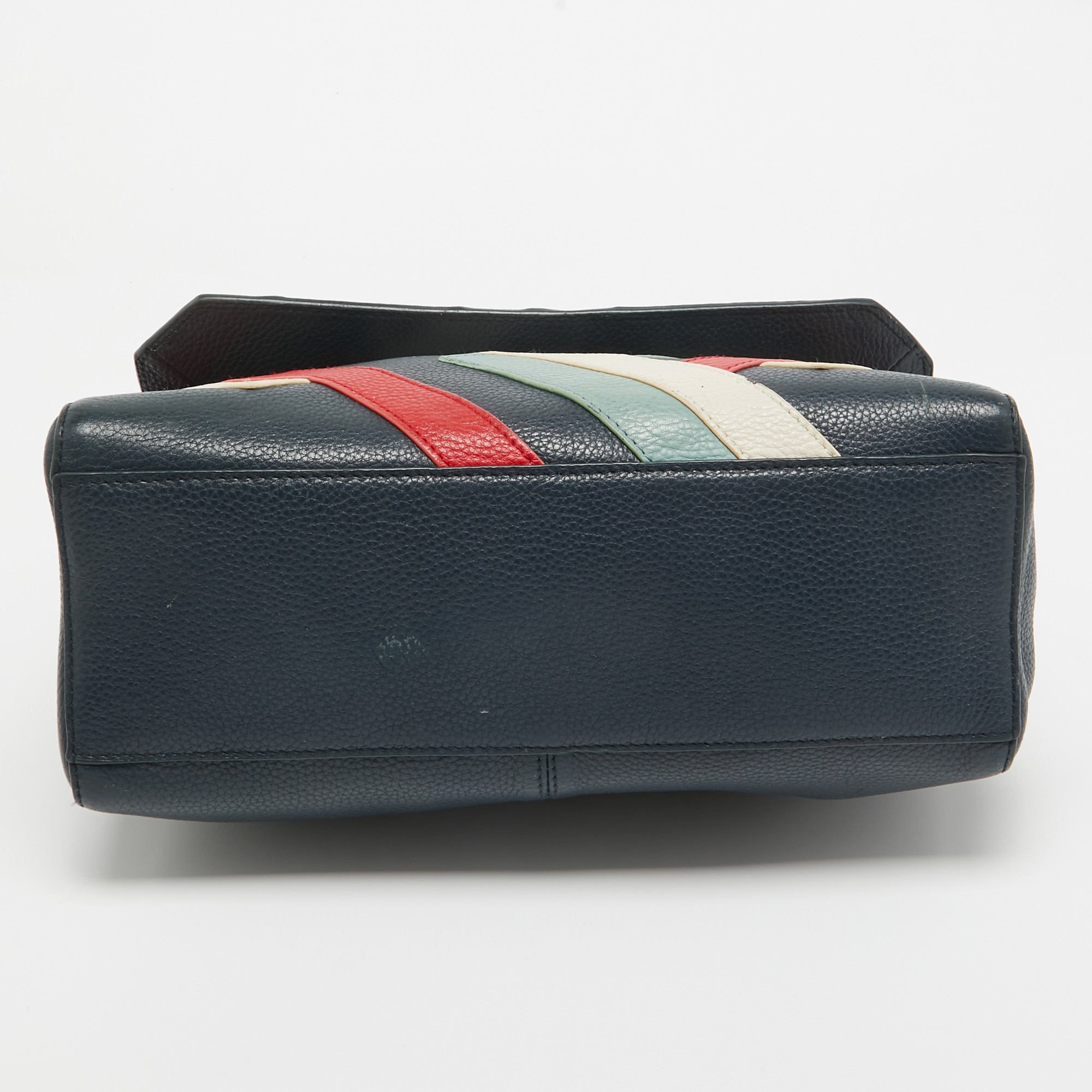 Tory Burch Multicolor Leather Stripe Kira Top Handle Bag 