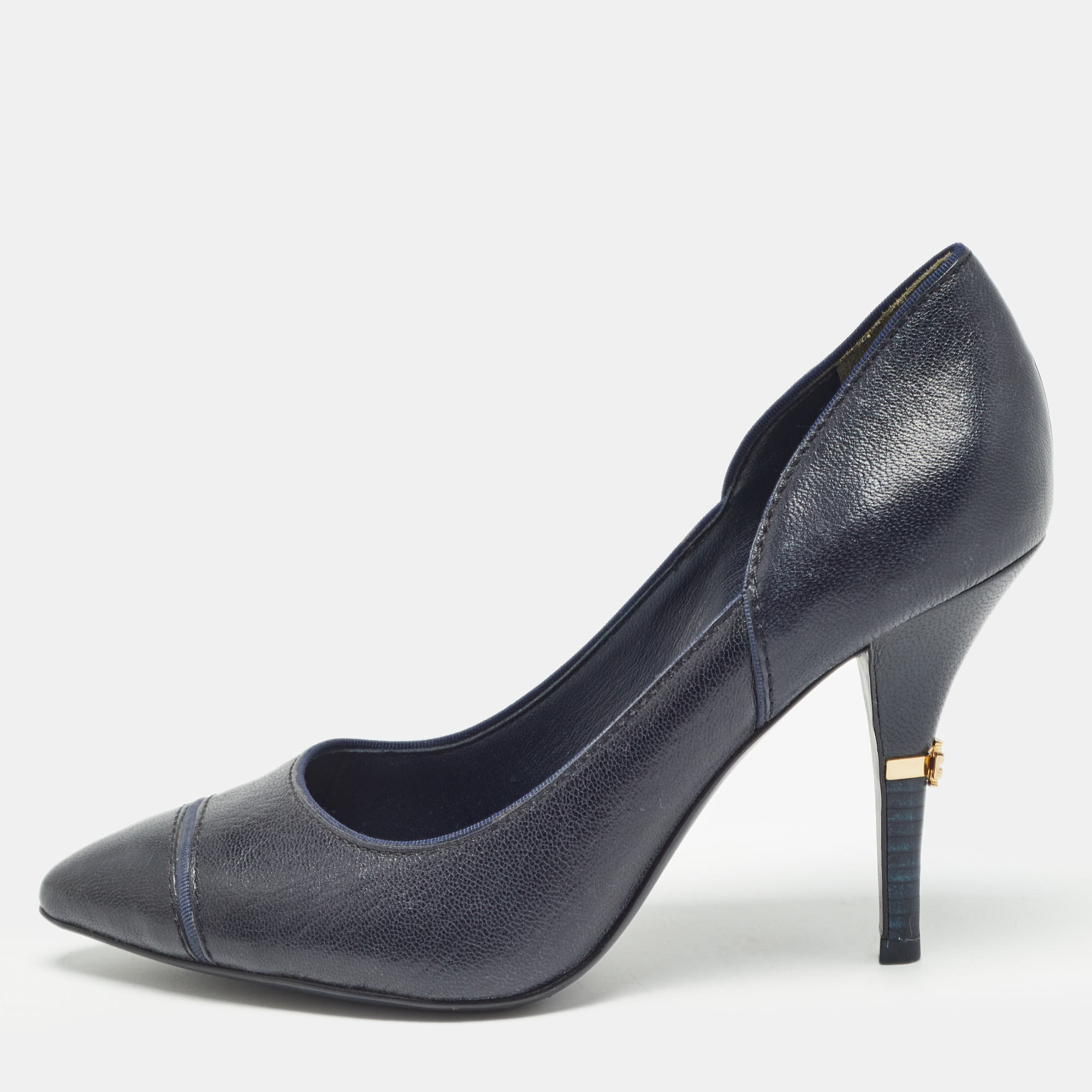 

Tory Burch Navy Blue Leather Pointed Toe Pumps Size 39