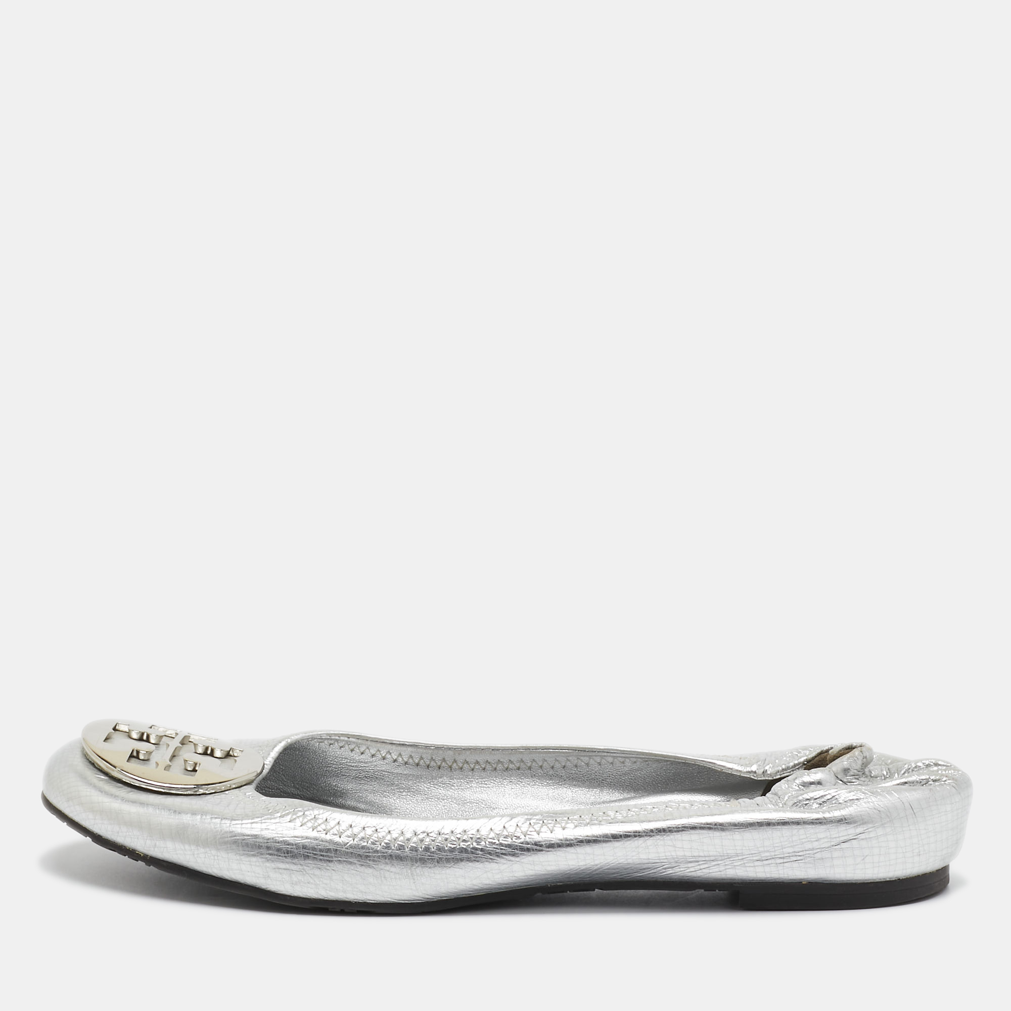 

Tory Burch Silver Leather Ballet Flats Size 39.5