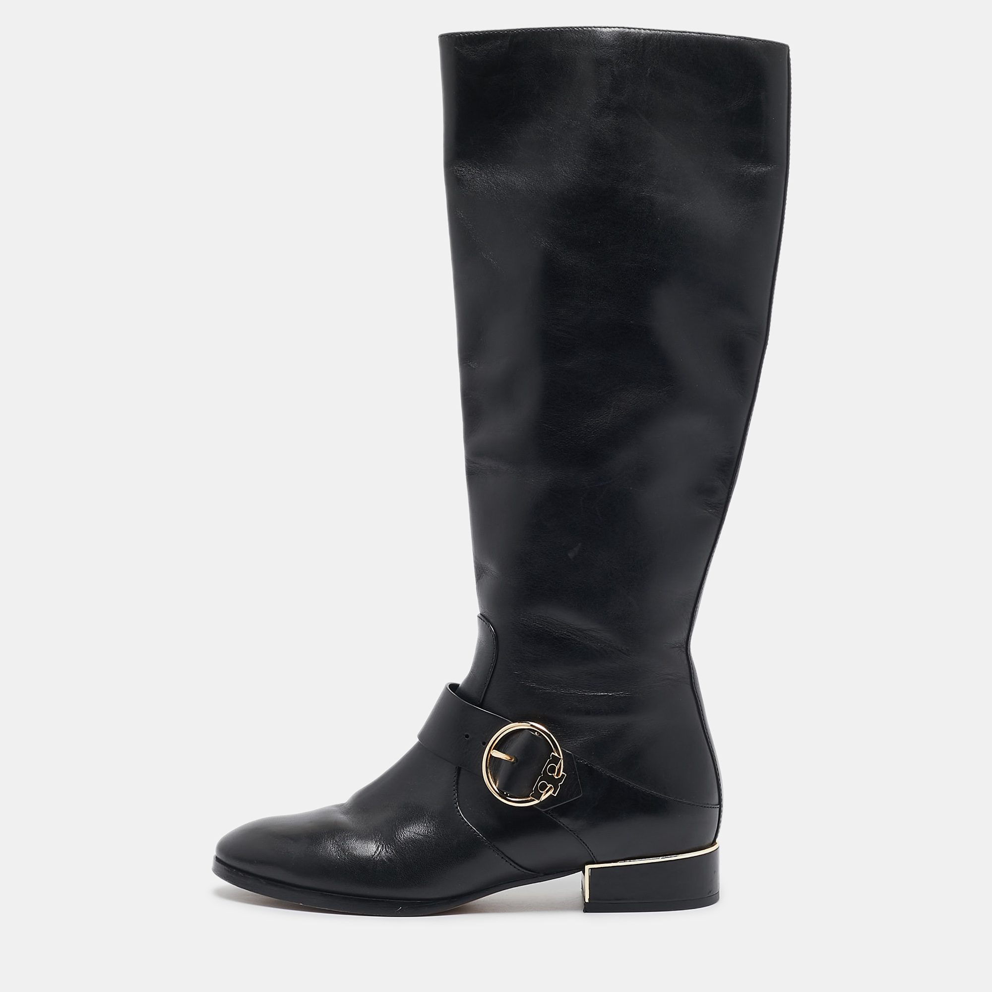 

Tory Burch Black Leather knee Length Boots Size 39.5