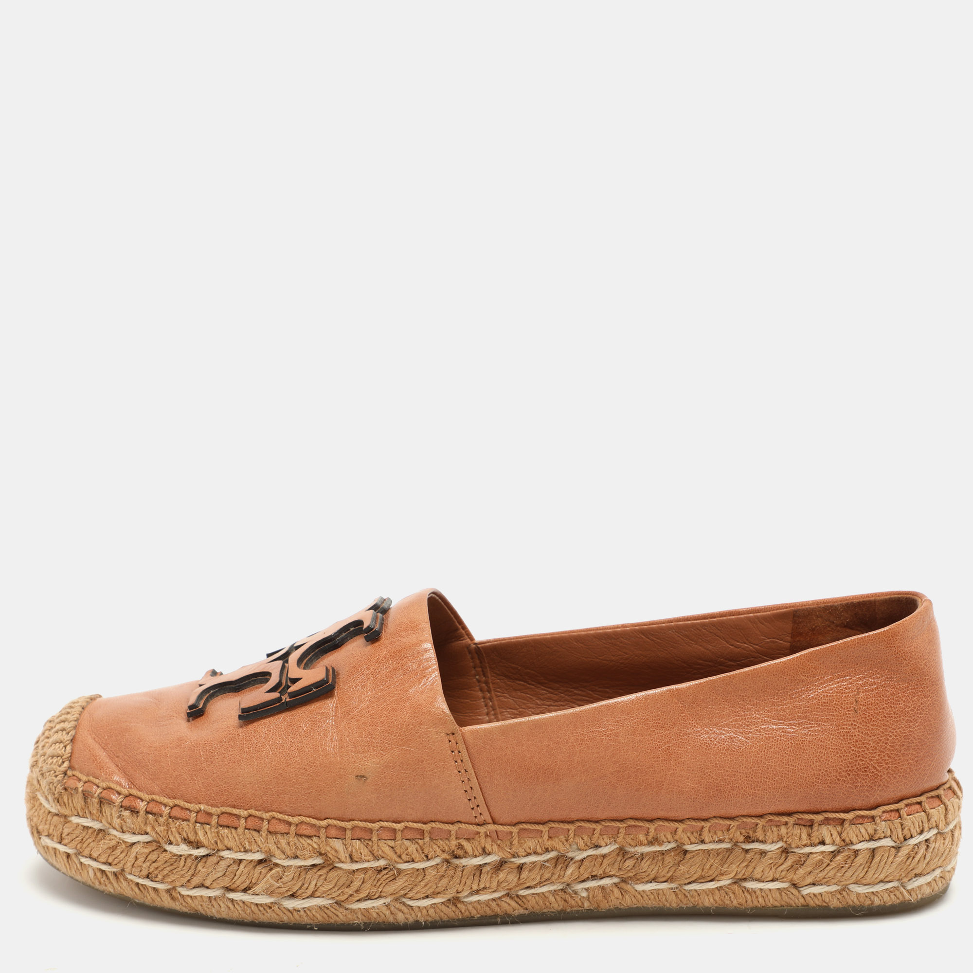 

Tory Burch Brown Leather Espadrille Flats Size 37