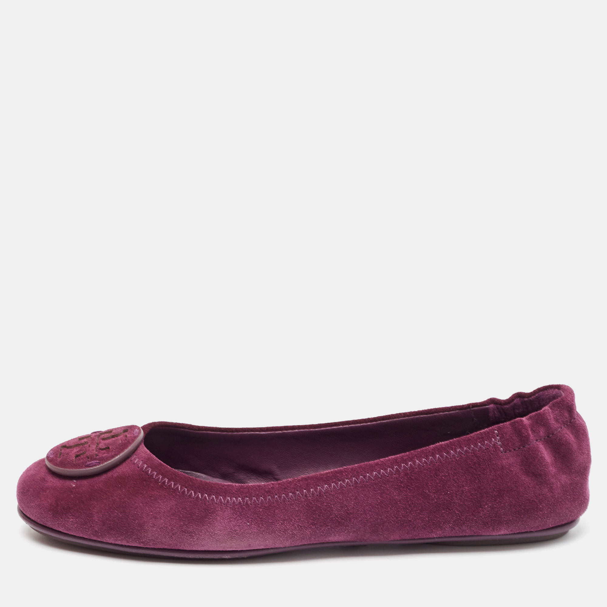 

Tory Burch Purple Suede Minnie Travel Ballet Flats Size 39