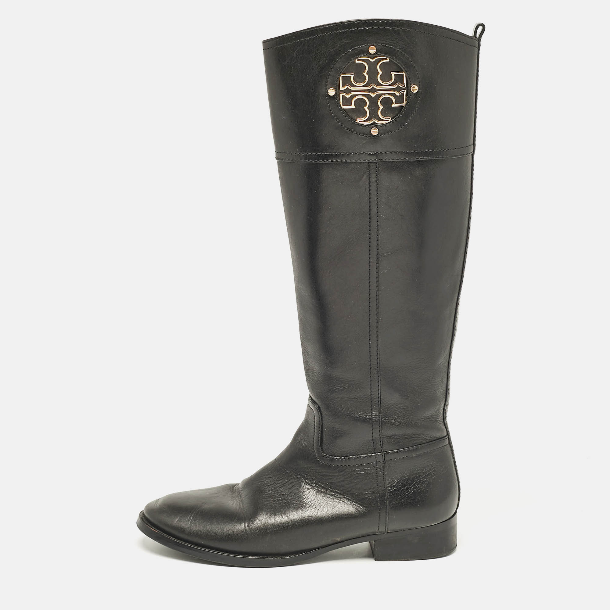 

Tory Burch Black Leather Knee Length Boots Size 39.5