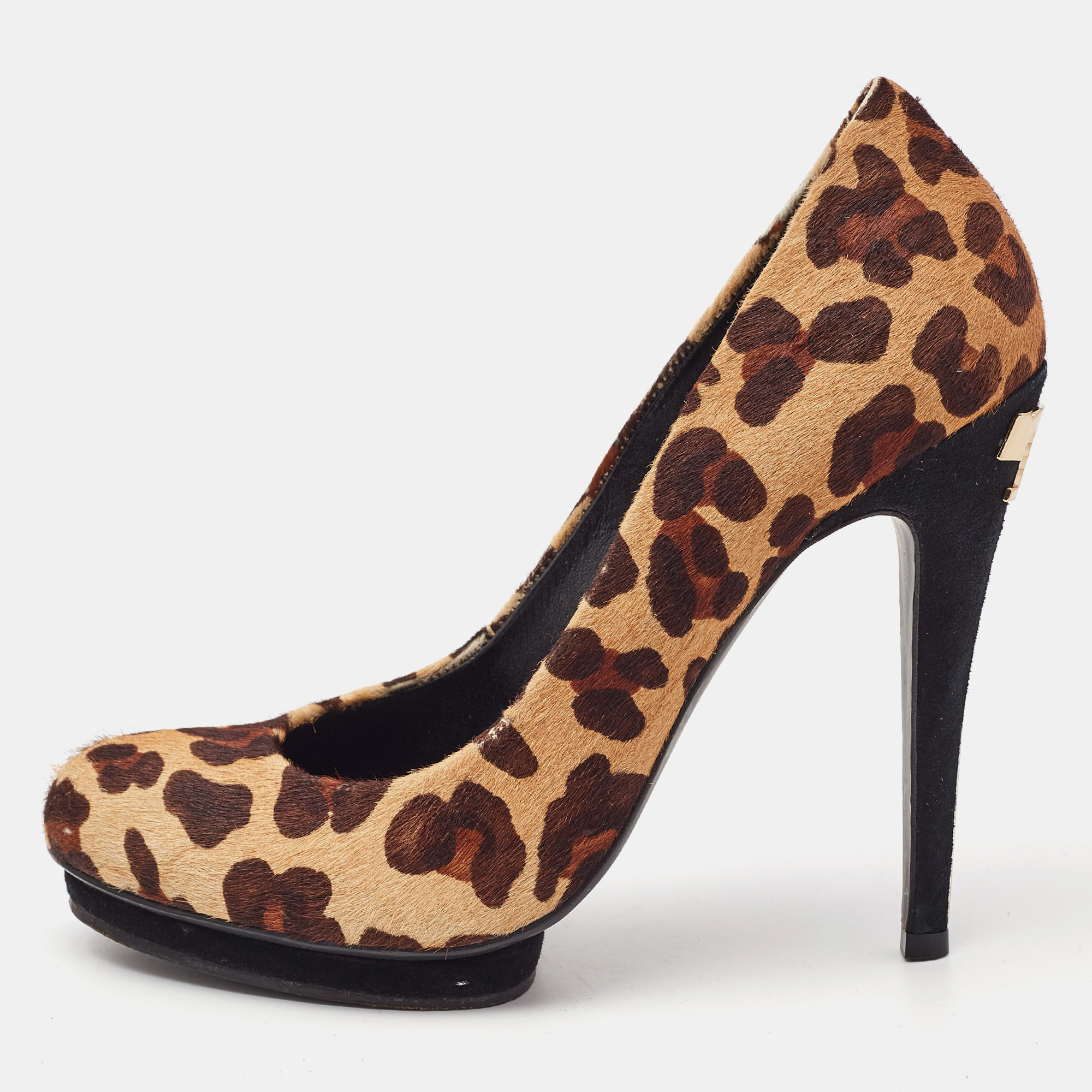 

Tory Burch Brown Leopard Print Round Toe Pumps Size