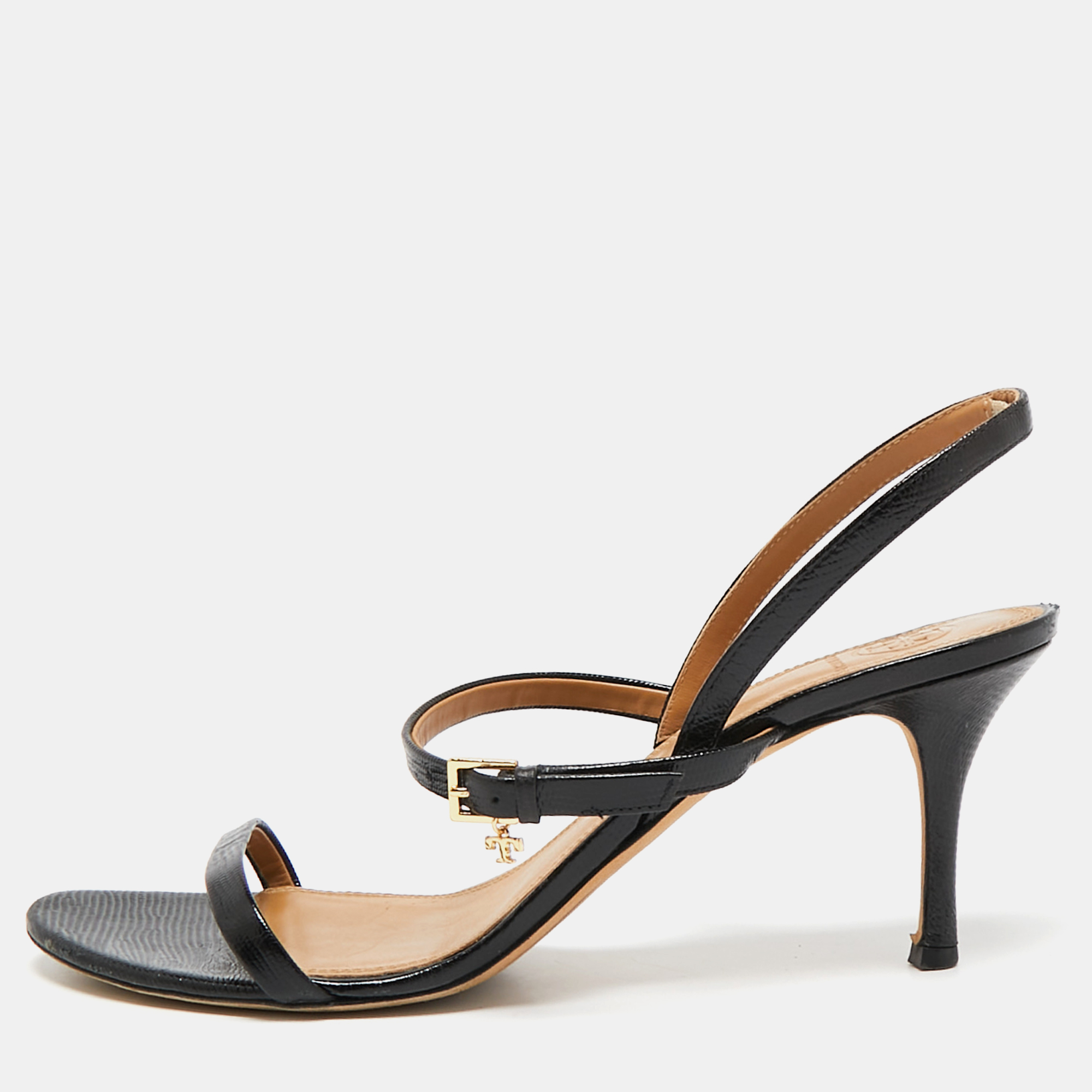 

Tory Burch Black Leather Penelope Ankle Strap Sandals Size