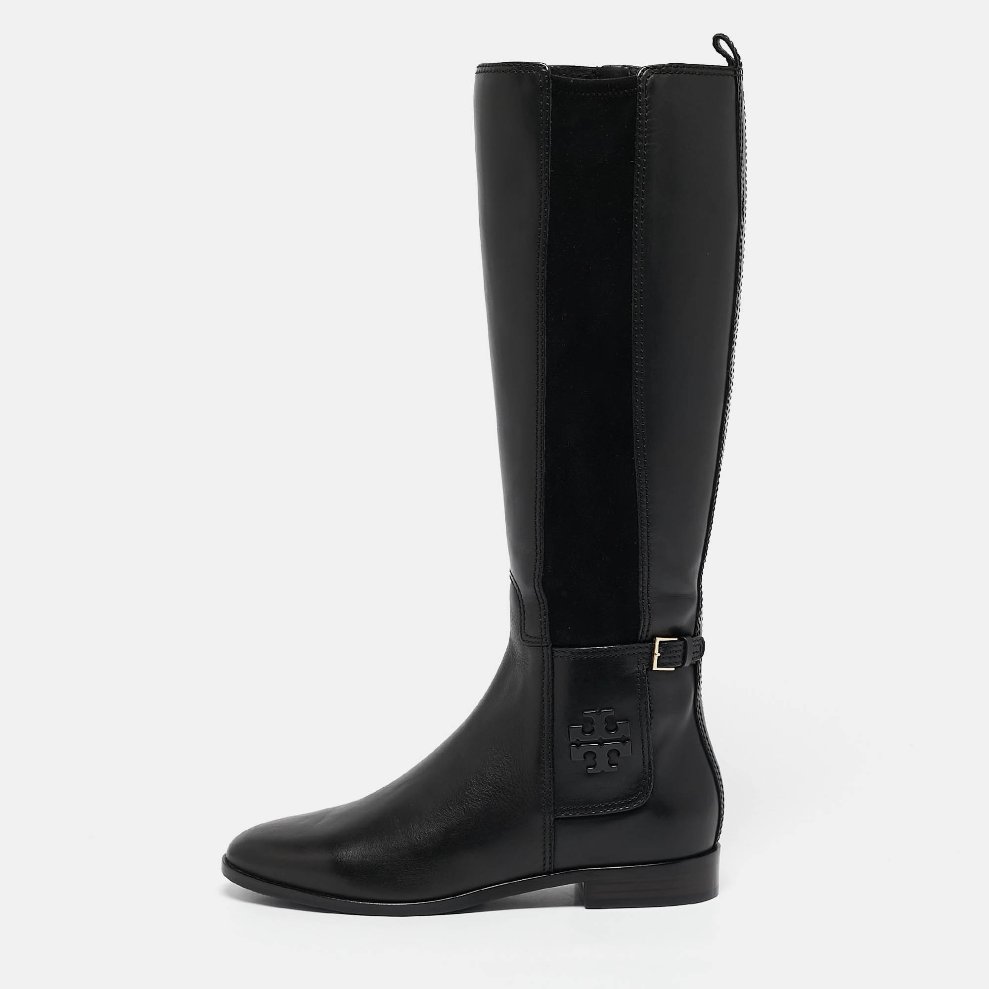 

Tory Burch Black Leather Knee Length Boots Size 38.5