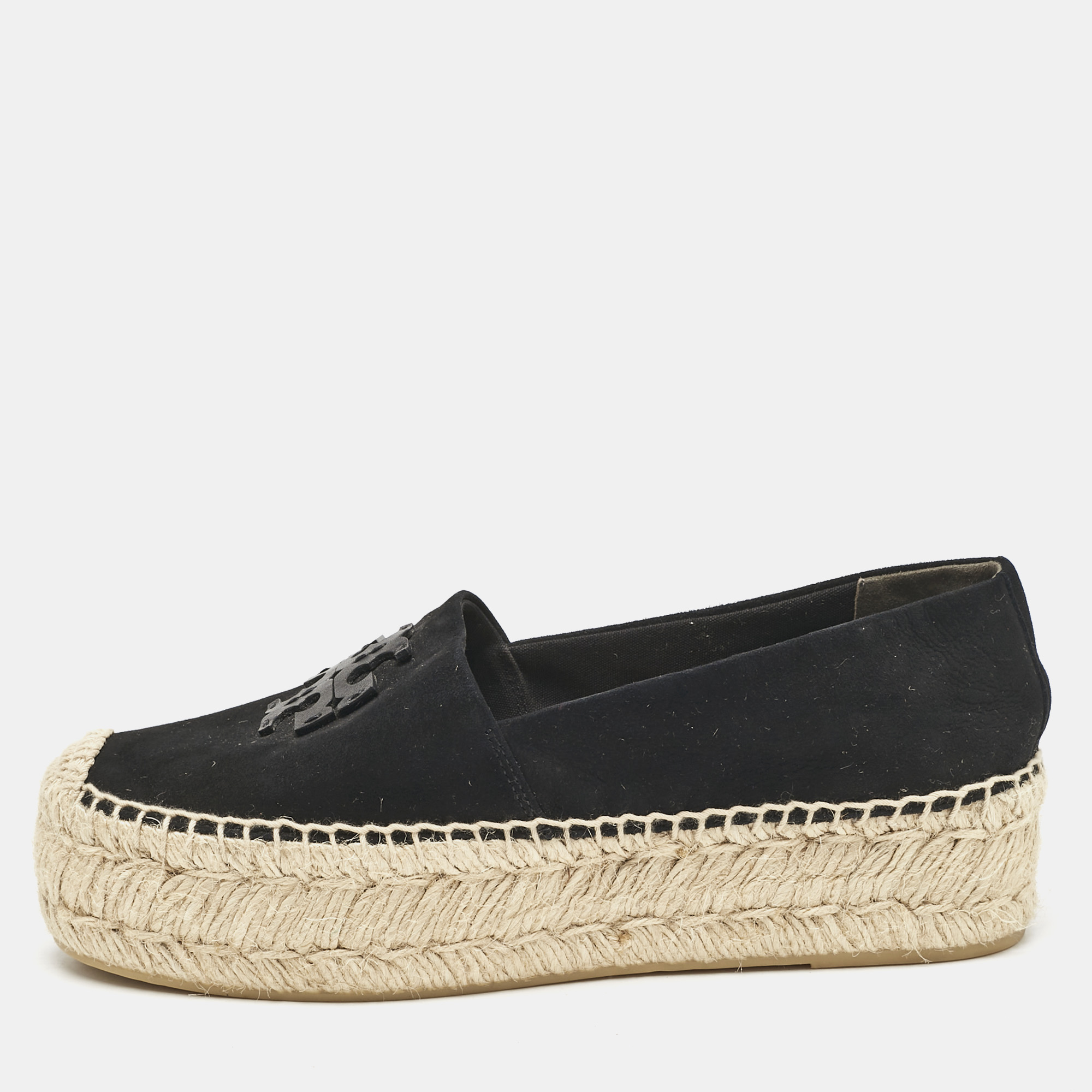 

Tory Burch Black Suede Platform Espadrilles Size 38