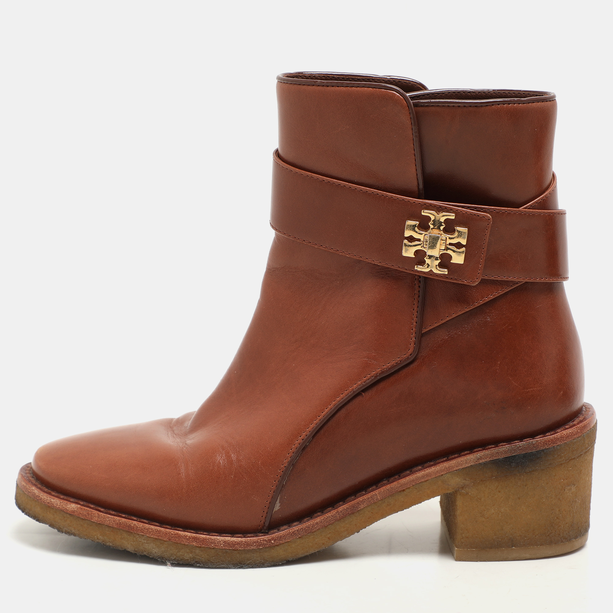 

Tory Burch Tan Leather Ankle Length Boots Size 35.5