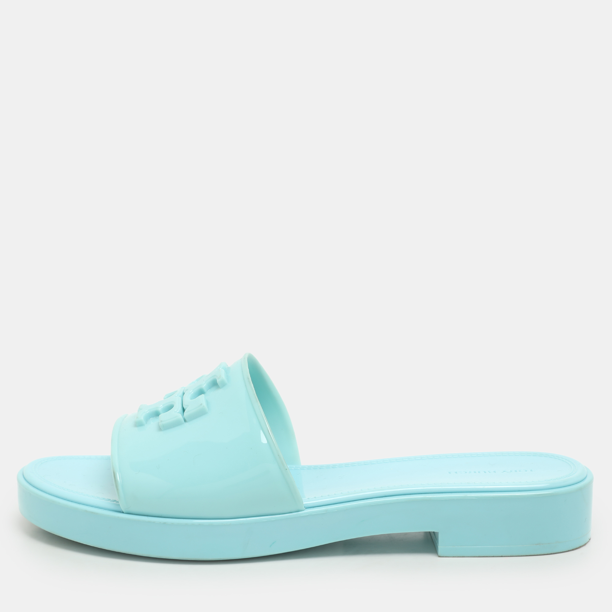 

Tory Burch Turquoise Jelly Eleanor Slides 39, Blue