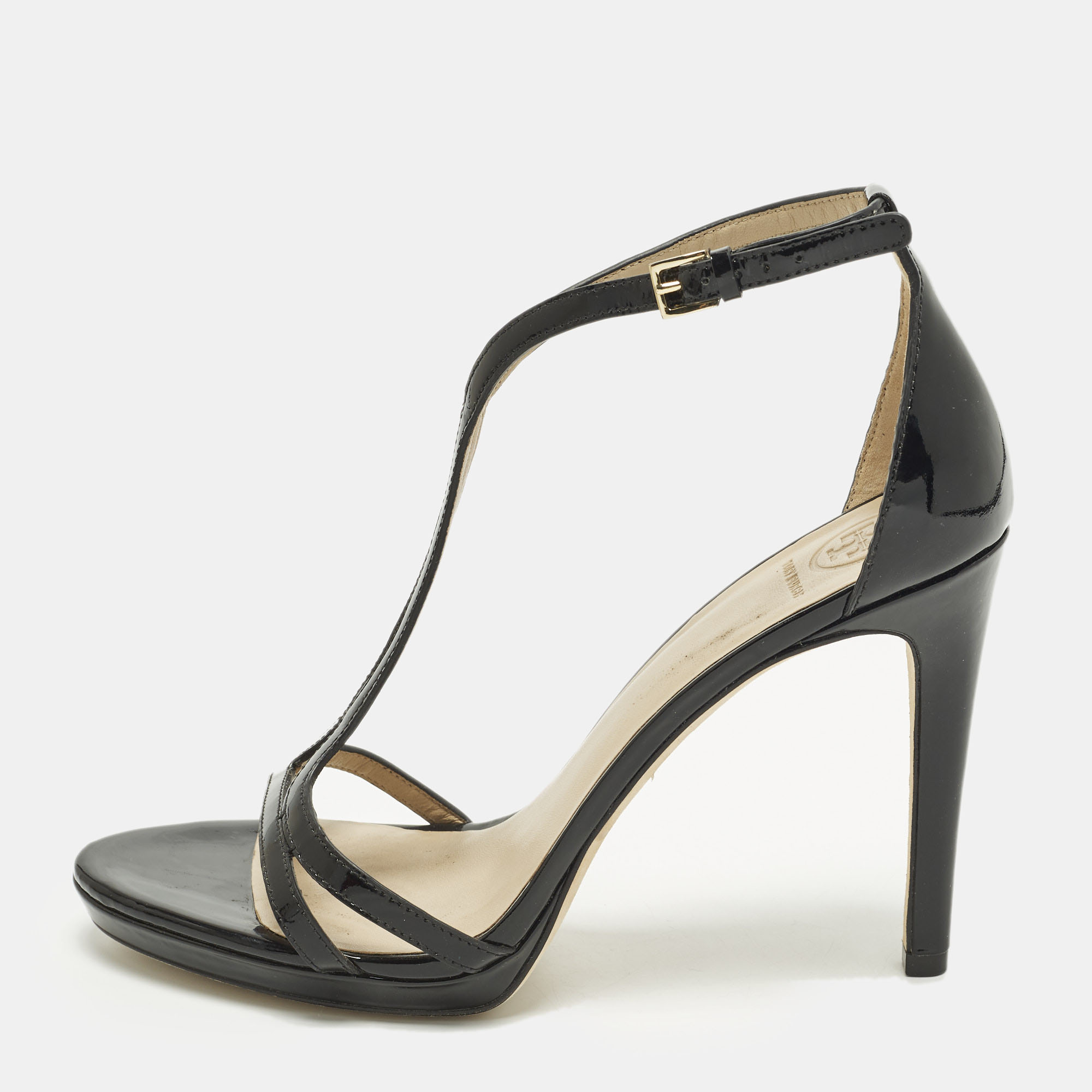 

Tory Burch Shelley Size 38.5 Black Patent Leather Ankle Strap Sandals