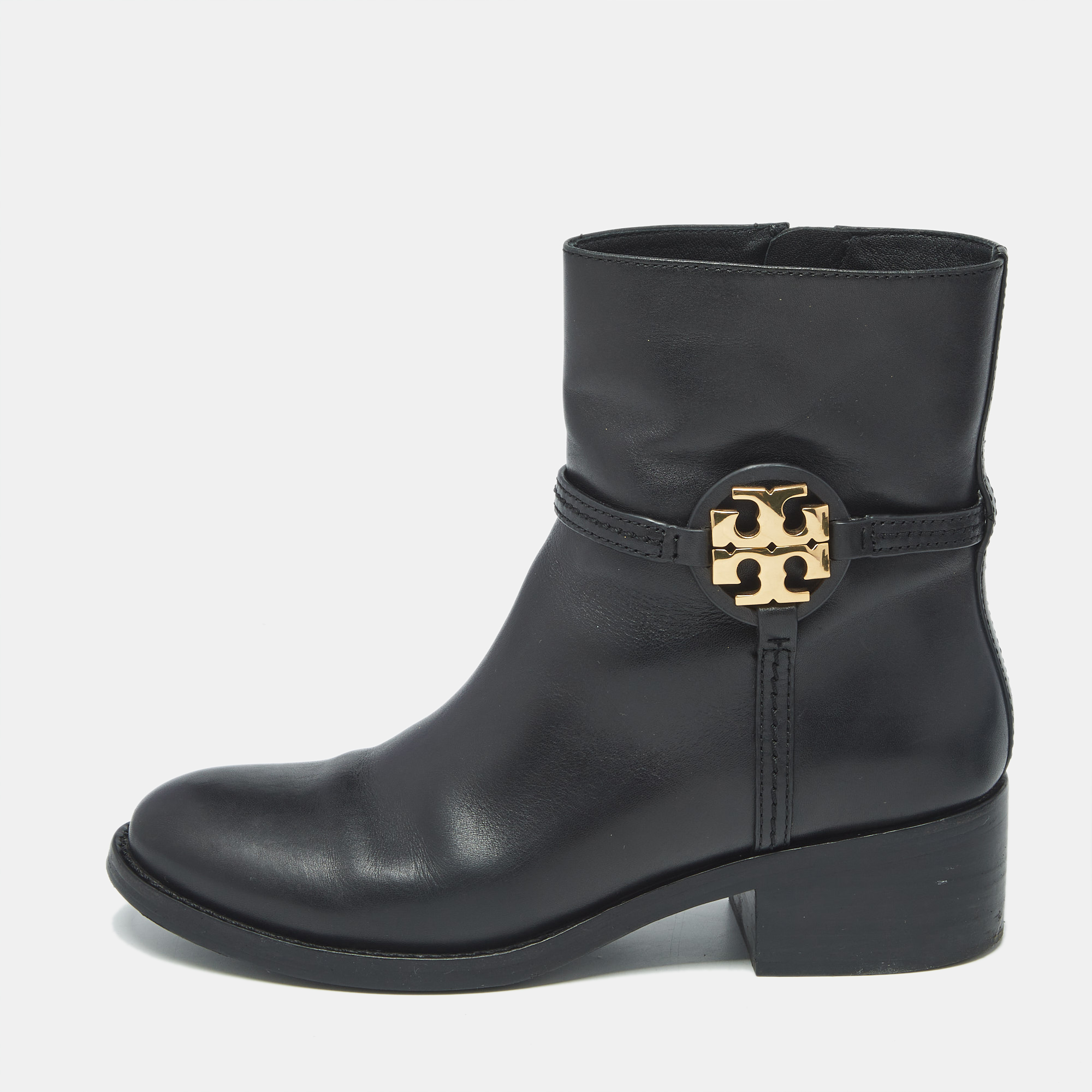 

Tory Burch Miller Size 38 Black Leather Ankle Length Boots