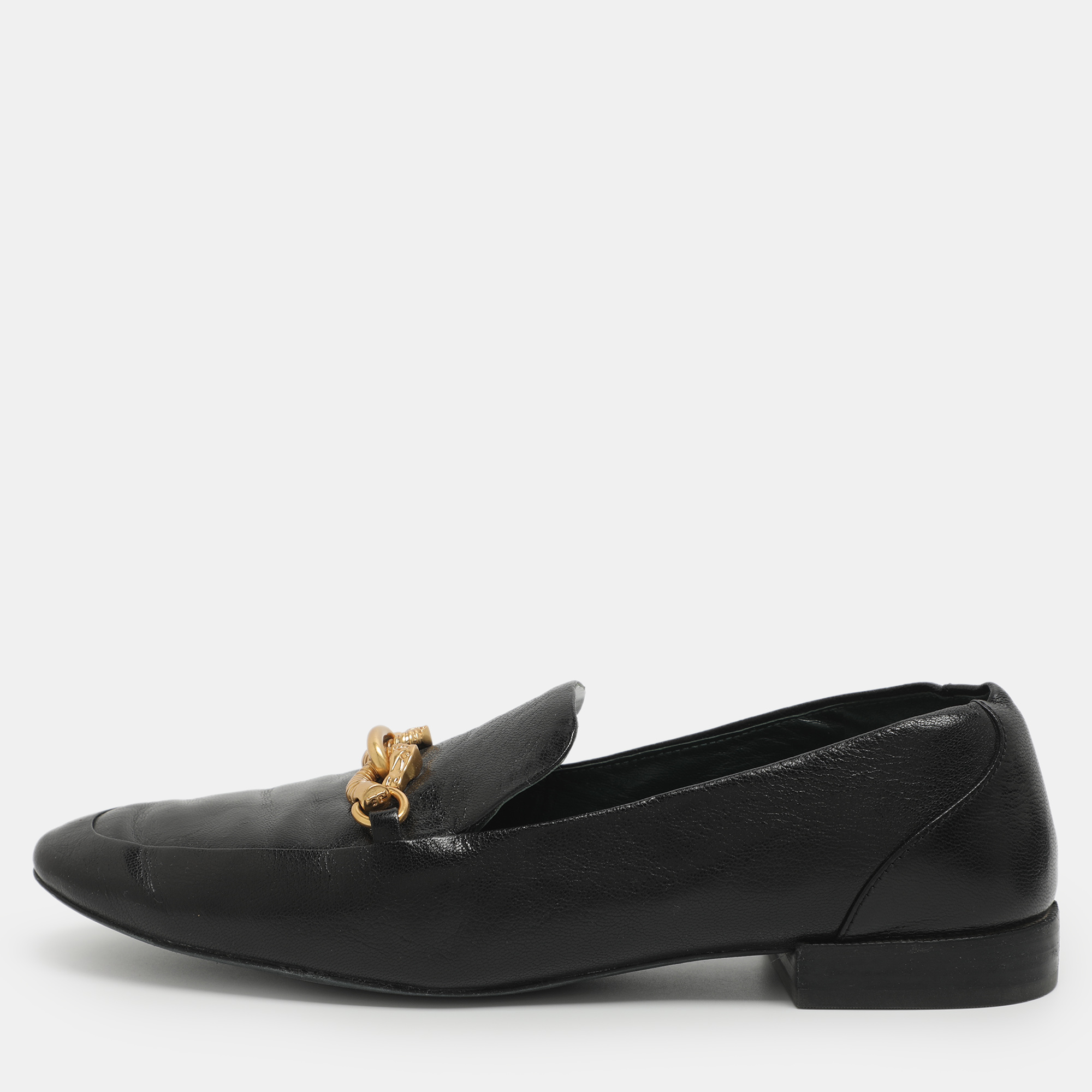 

Tory Burch Jessa Size 38.5 Black Leather Loafers