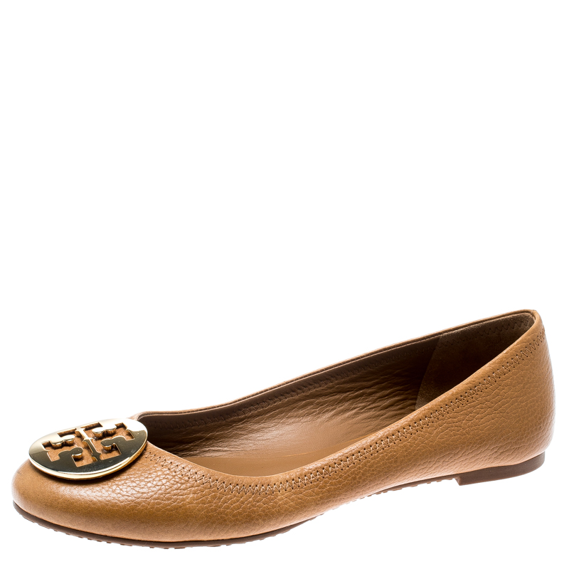 Tory Burch Brown Leather Reva Ballet Flats Size 39.5 Tory Burch | The ...