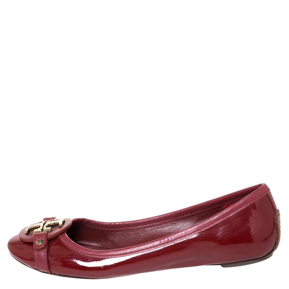 

Tory Burch Red Patent Leather Aaden Ballet Flats Size