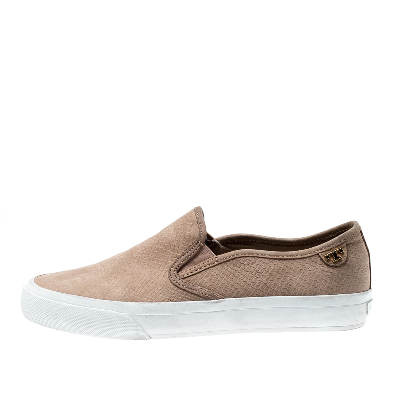 

Tory Burch Beige Leather Floyd Slip On Sneakers Size