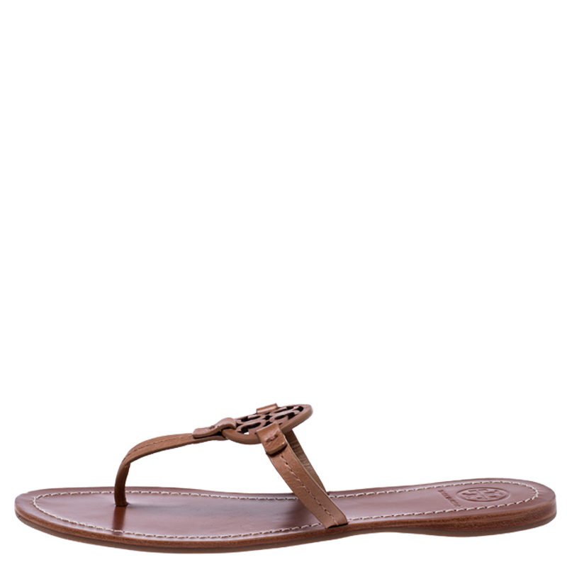 

Tory Burch Brown Leather Miller Flat Thong Sandals Size
