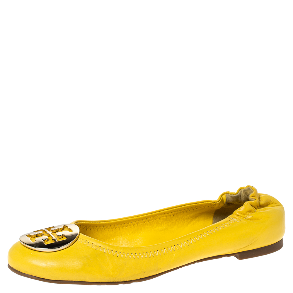 tory burch yellow shoes